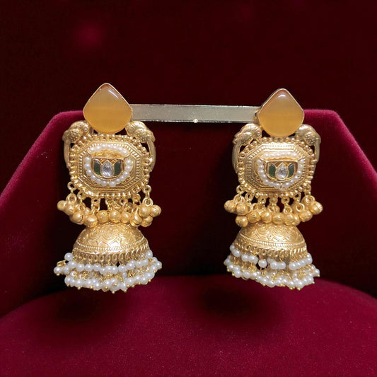Pearl Temple Jhumkas