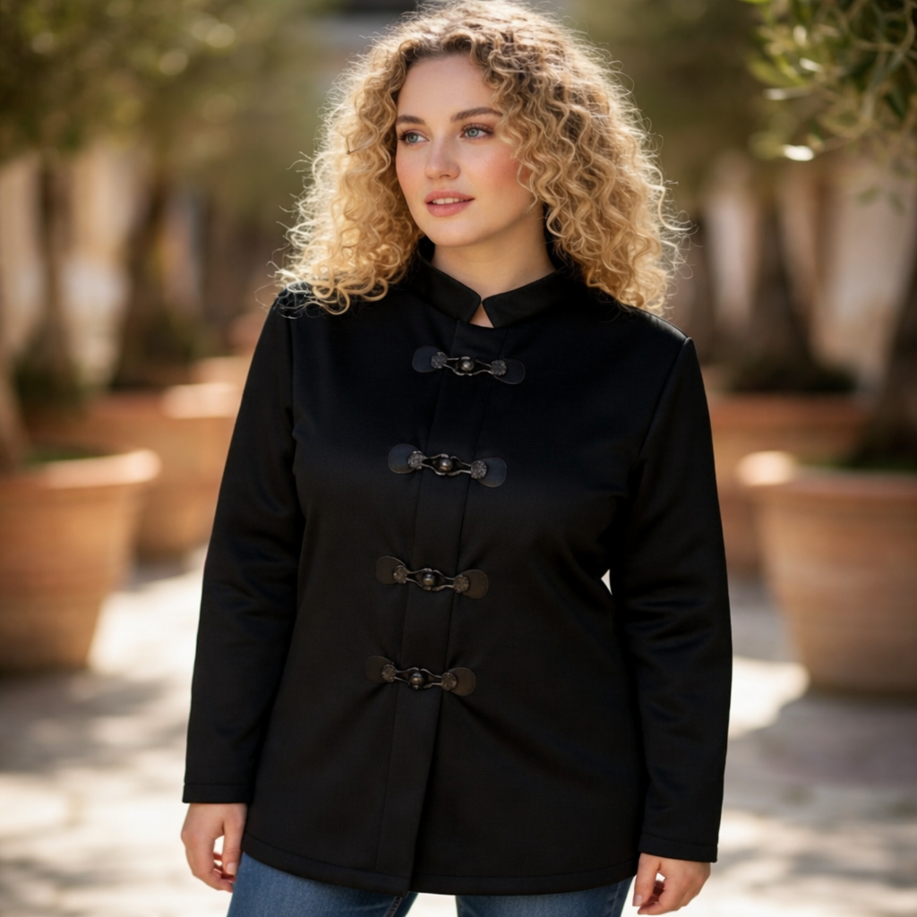 Divinora Kaia Black Toggle Coat