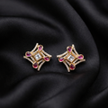 Gold Plated Ruby Stud Earrings