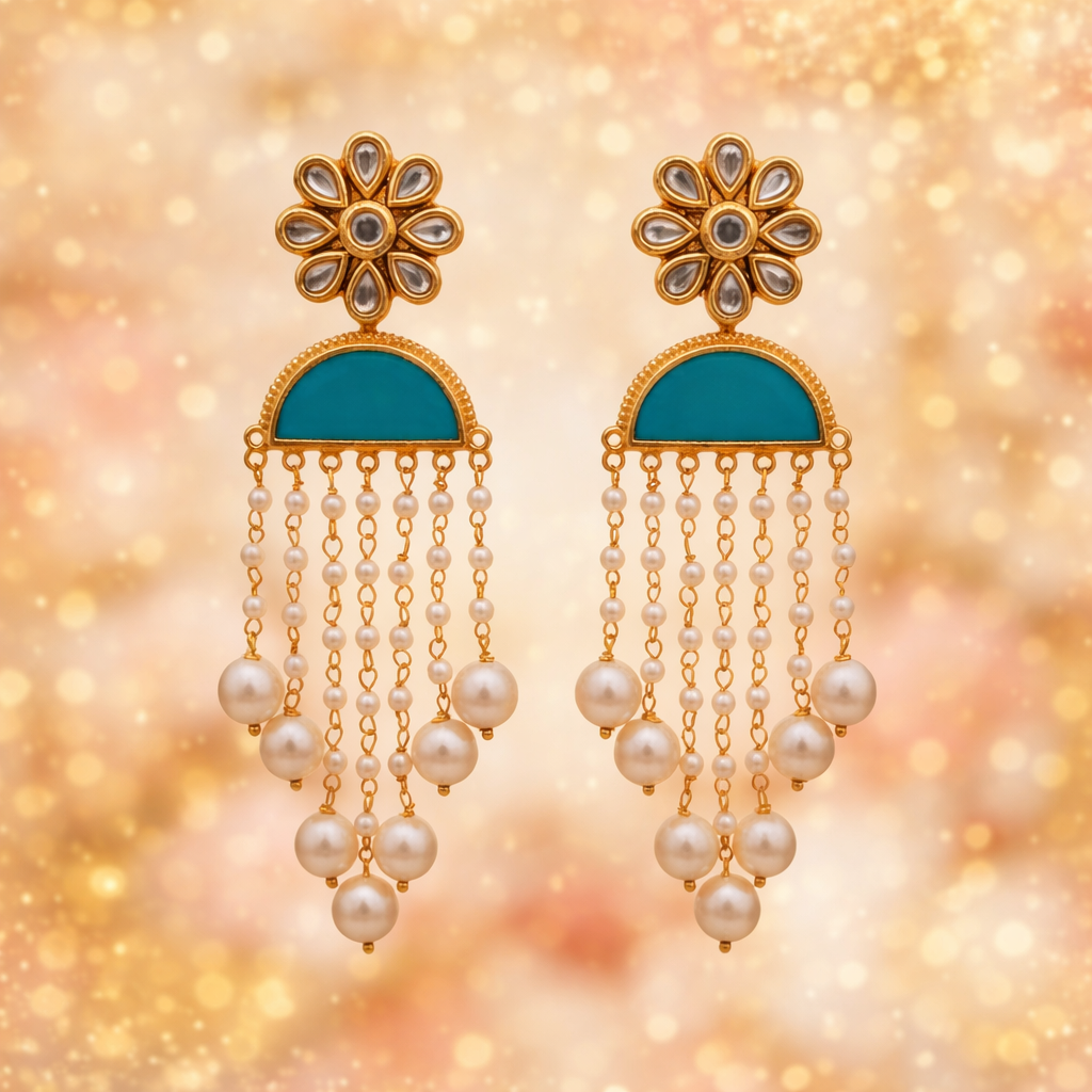 Kundan Floral Danglers