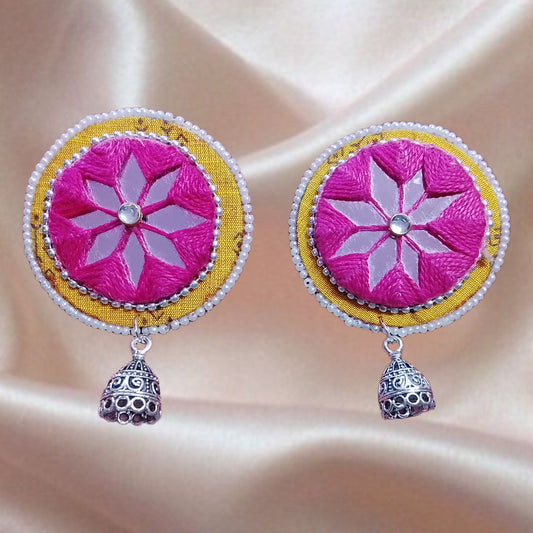Handcrafted Round Thread Work Earrings