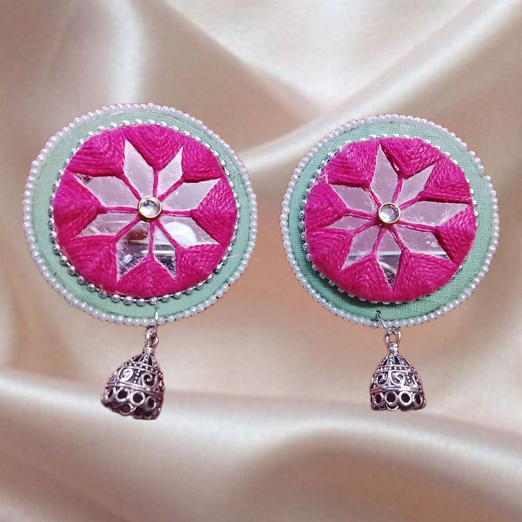 Handcrafted Round Thread Work Earrings