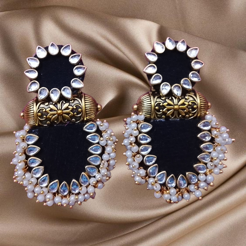 Rangoli Rounds- Handcrafted Fabric Earrings