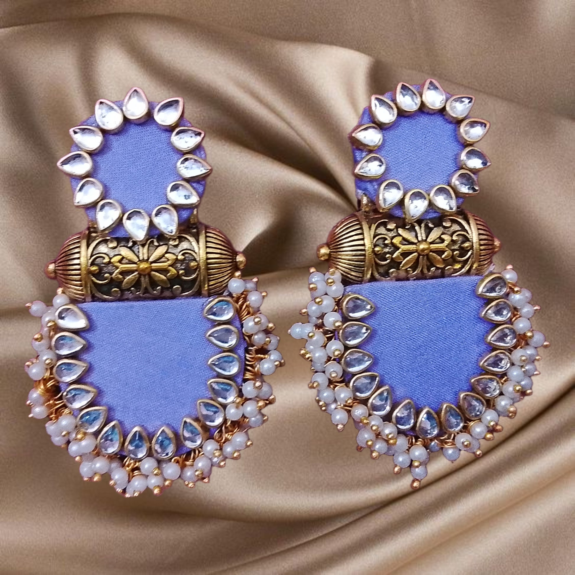Rangoli Rounds- Handcrafted Fabric Earrings