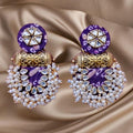 Royal Ikat Pearl Cluster Earrings