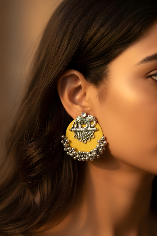 Divinora Elephant Charm Fabric Earrings