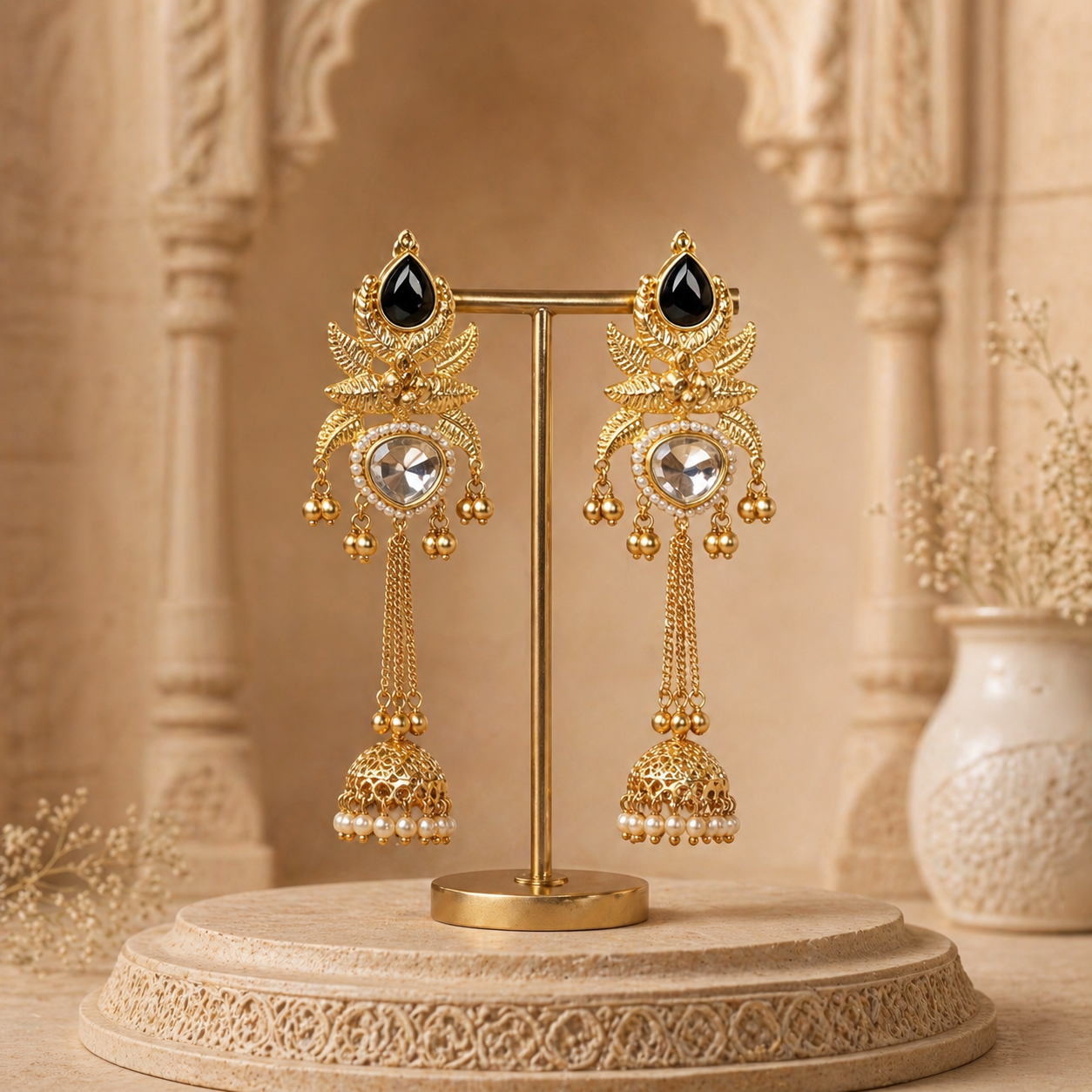 Kashmiri Style Jhumka Earrings for Women | Traditional Ethnic Jewelry by Divinora