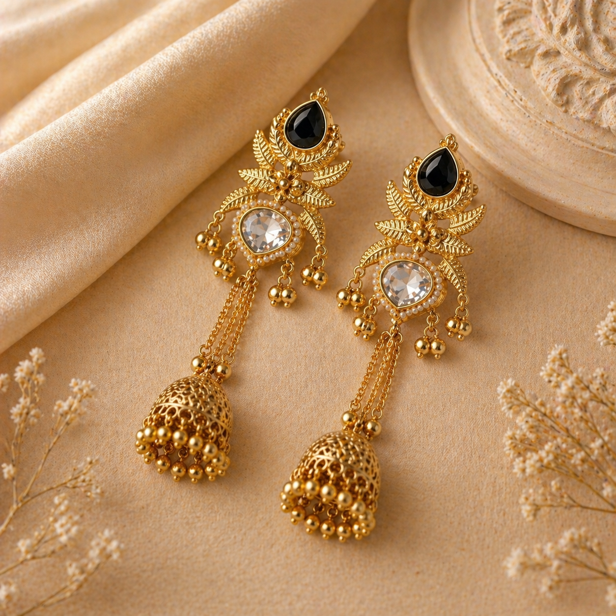Kashmiri Style Jhumka Earrings for Women | Traditional Ethnic Jewelry by Divinora
