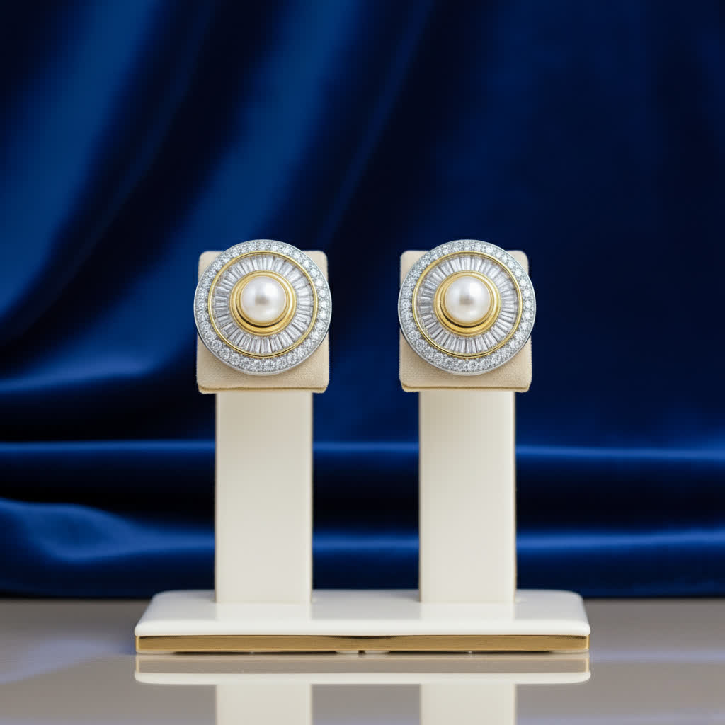Divinora Luxe Pearl Stud Earrings