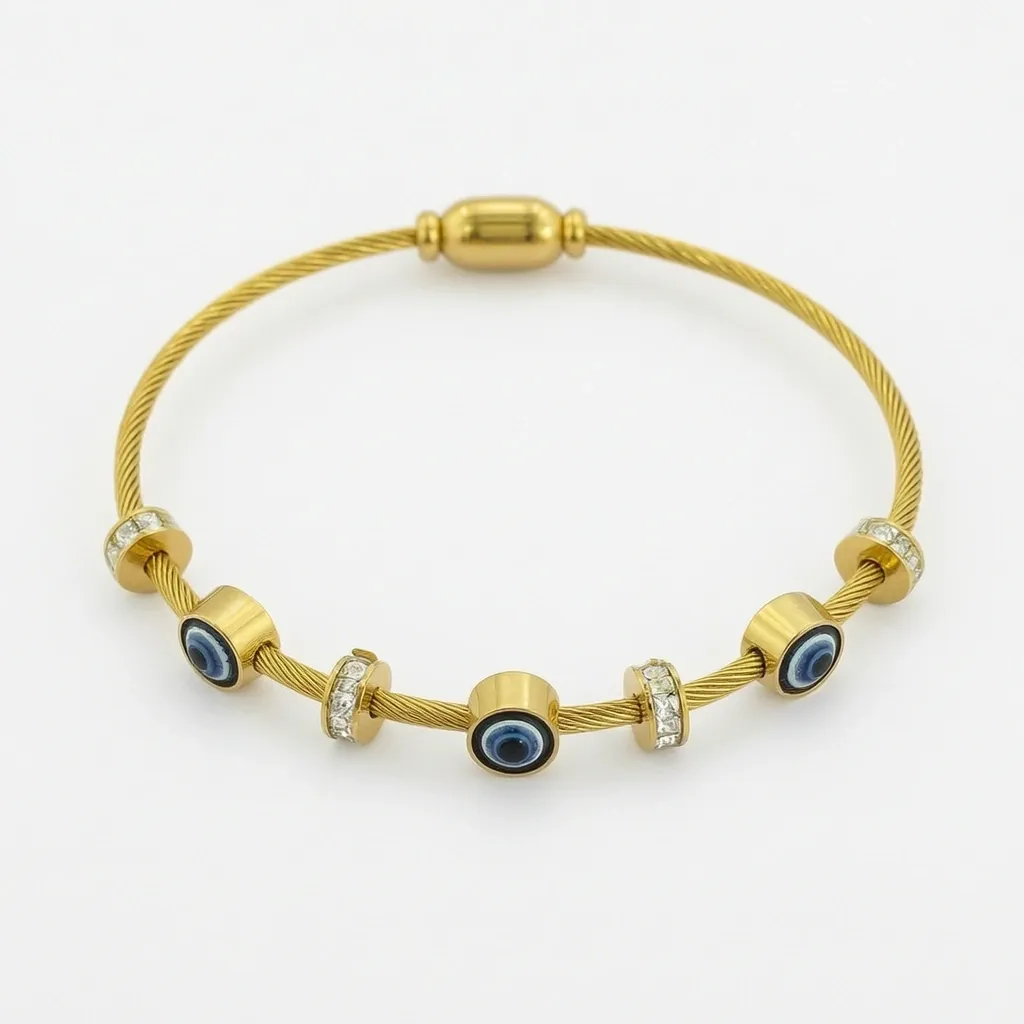 Divinora Evil Eye Gold Charm Bracelet