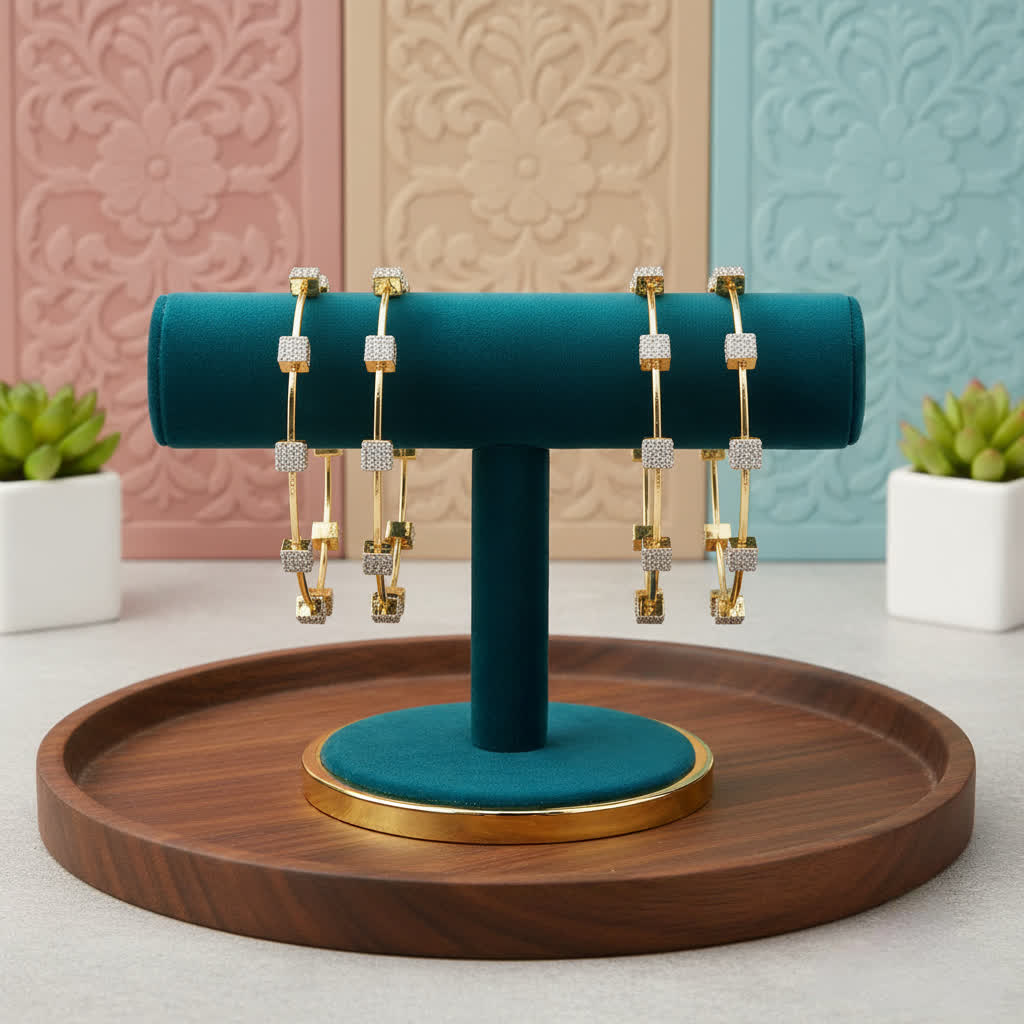 The Cubic Radiance Gold-Plated Bangles