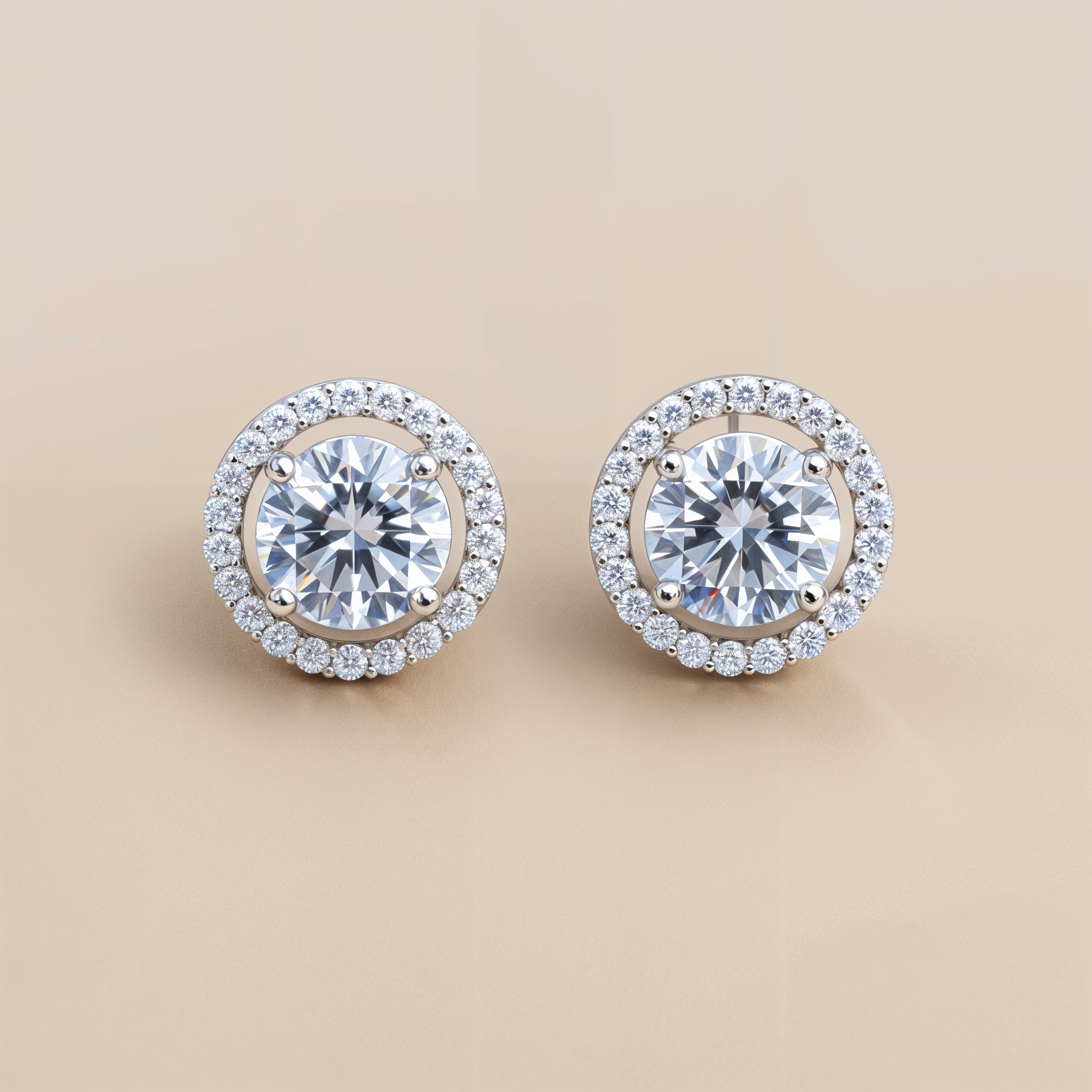 Divinora Round CZ Solitaire-Look Stud Earrings