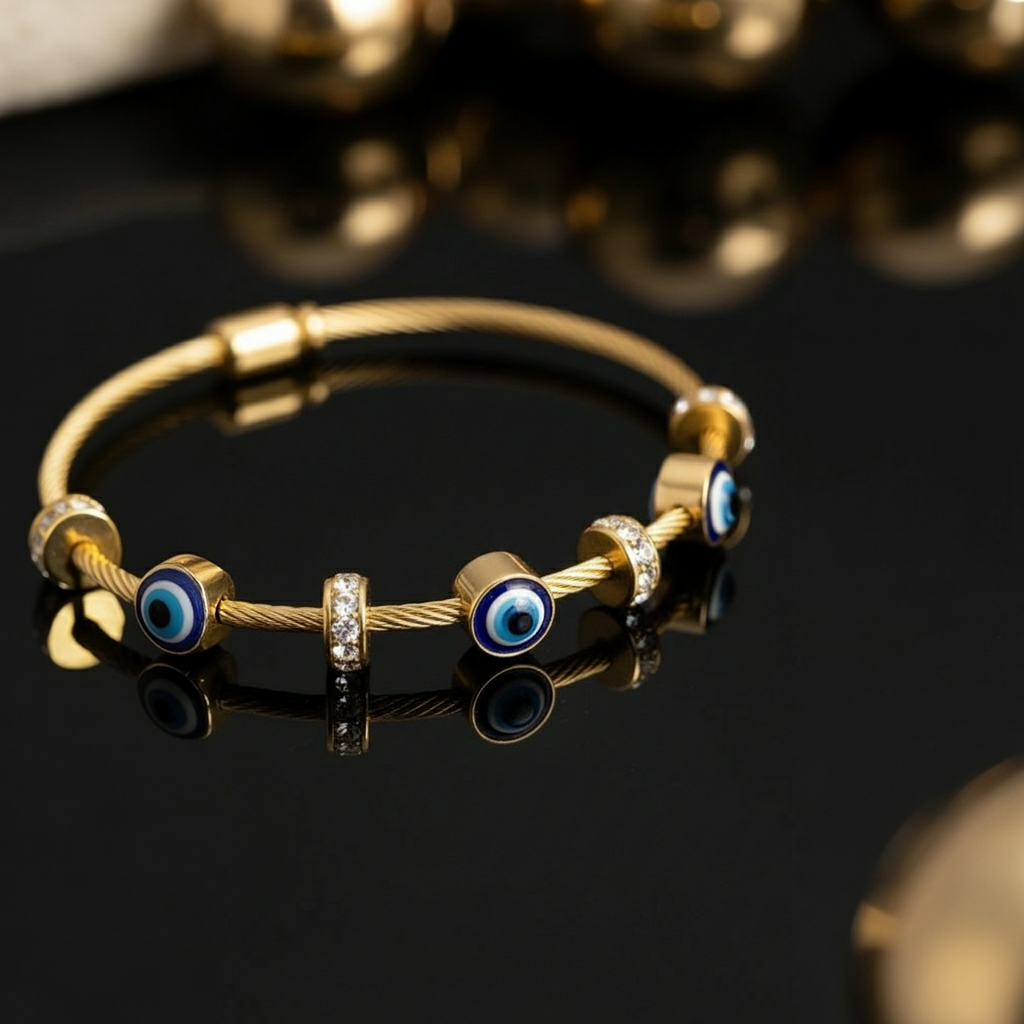 Divinora Evil Eye Gold Charm Bracelet