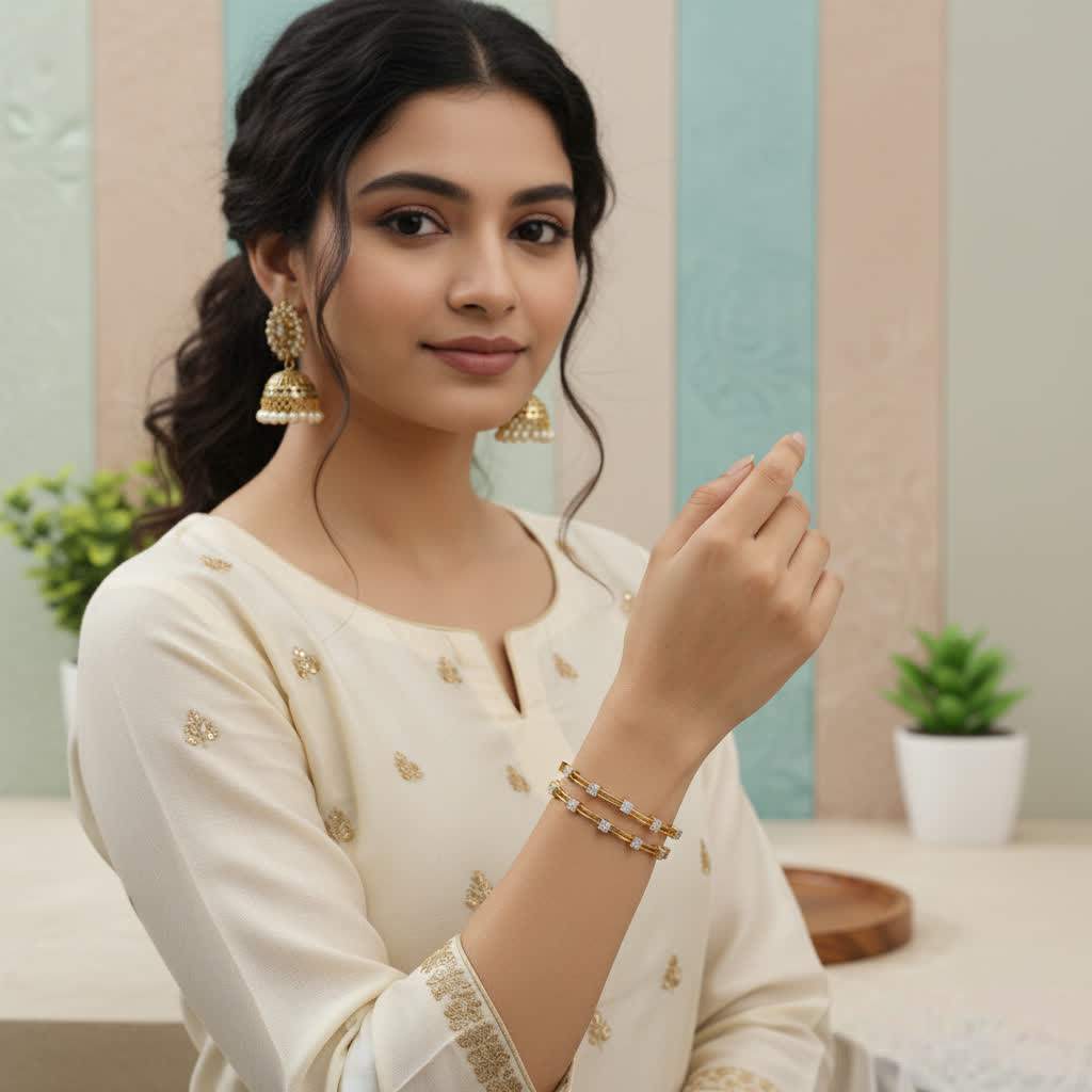 The Cubic Radiance Gold-Plated Bangles