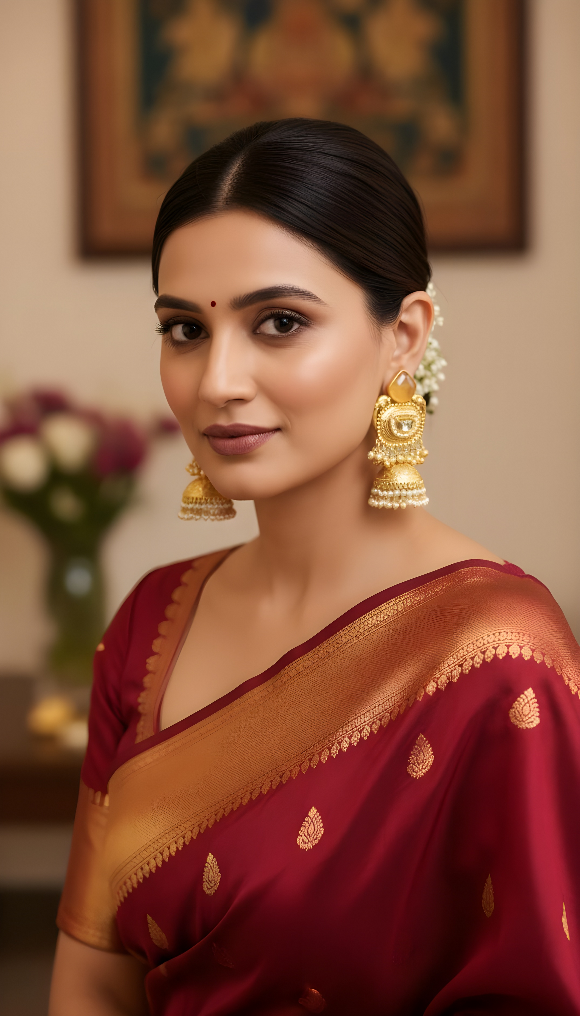 Pearl Temple Jhumkas