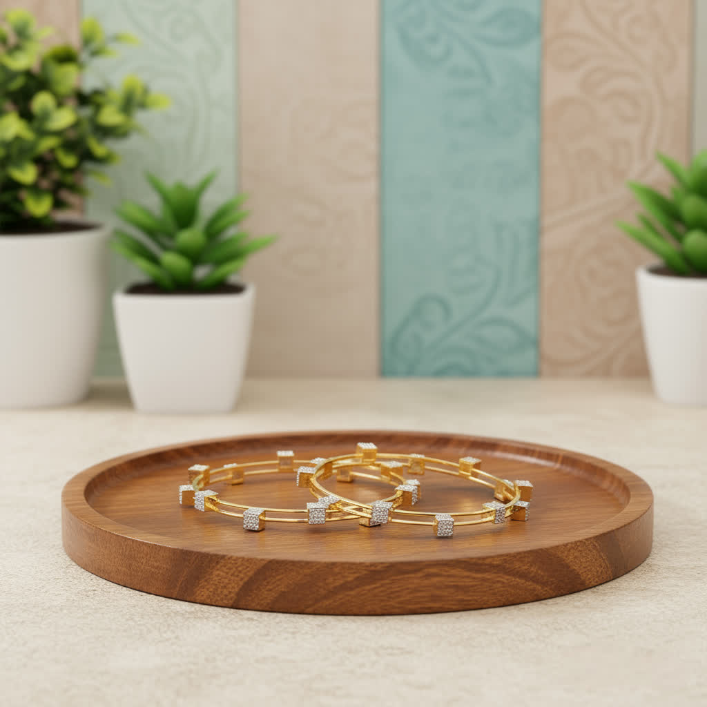 The Cubic Radiance Gold-Plated Bangles