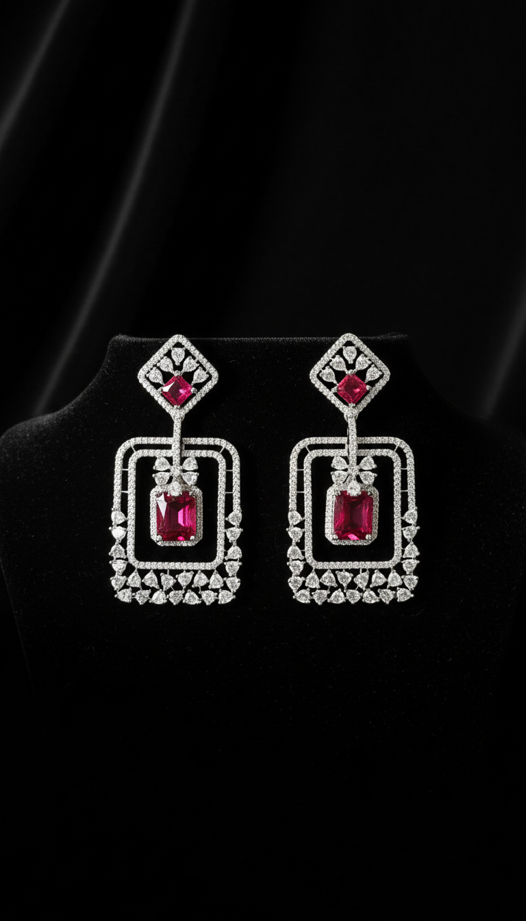 Royal Ruby Designer Earrings