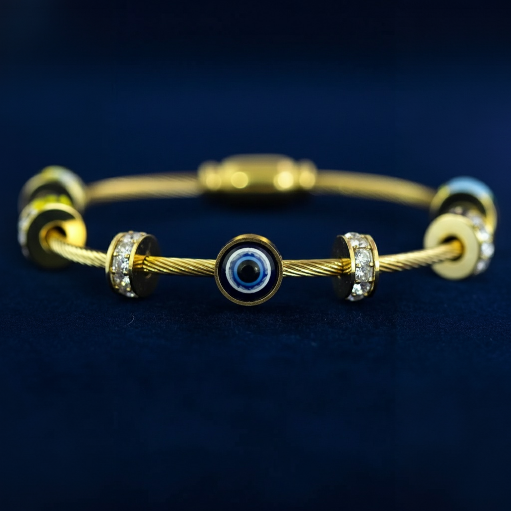 Divinora Evil Eye Gold Charm Bracelet