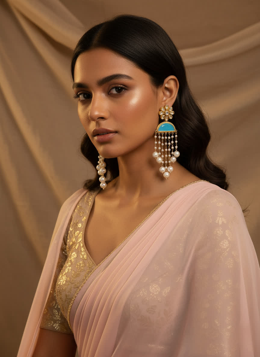 Kundan Floral Danglers