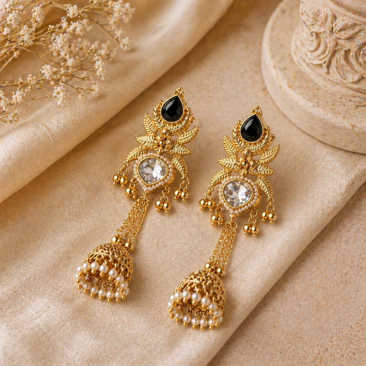 Kashmiri Style Jhumka Earrings for Women | Traditional Ethnic Jewelry by Divinora